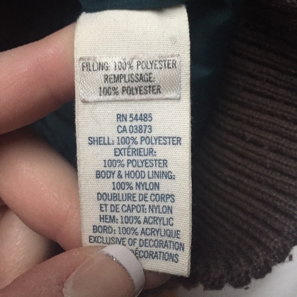 Olive Green/Brown Hooded Puffer Vest - Picture 8 of 8